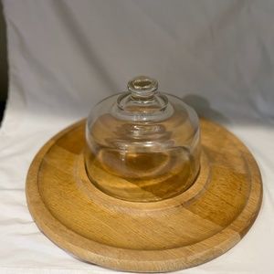 Vintage wooden cheese tray charcuterie board